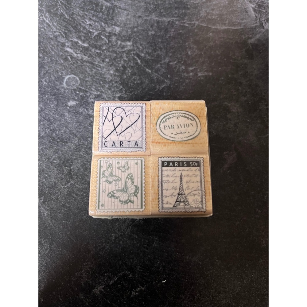 Hero Arts LL678 French Postage Rubber Stamps Set‎ Quatros New